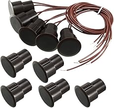 MRYHAHA NC Empotrado con Cable Seguridad Ventana Puerta Sensor Alarma Magnético Reed Switch Marrón RC-36 5pcs