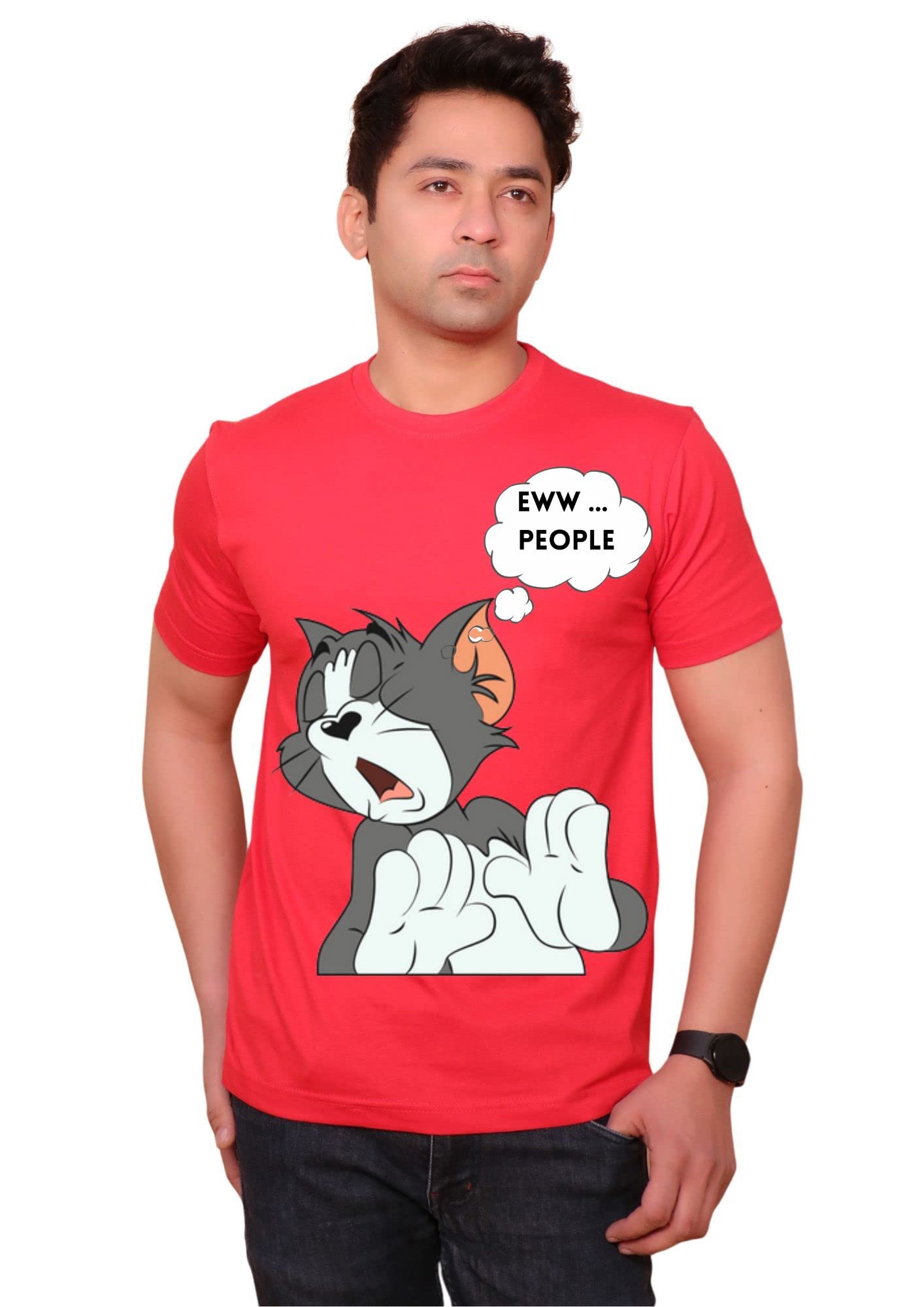 GenericCloud Hut Printed, Graphic Print Men Round Neck Black T-Shirt