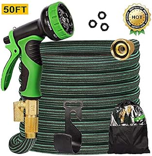 CherishGard 50ft Garden Hose, Upgraded Expandable Lightweight Weaving Water Hose with 9 Function