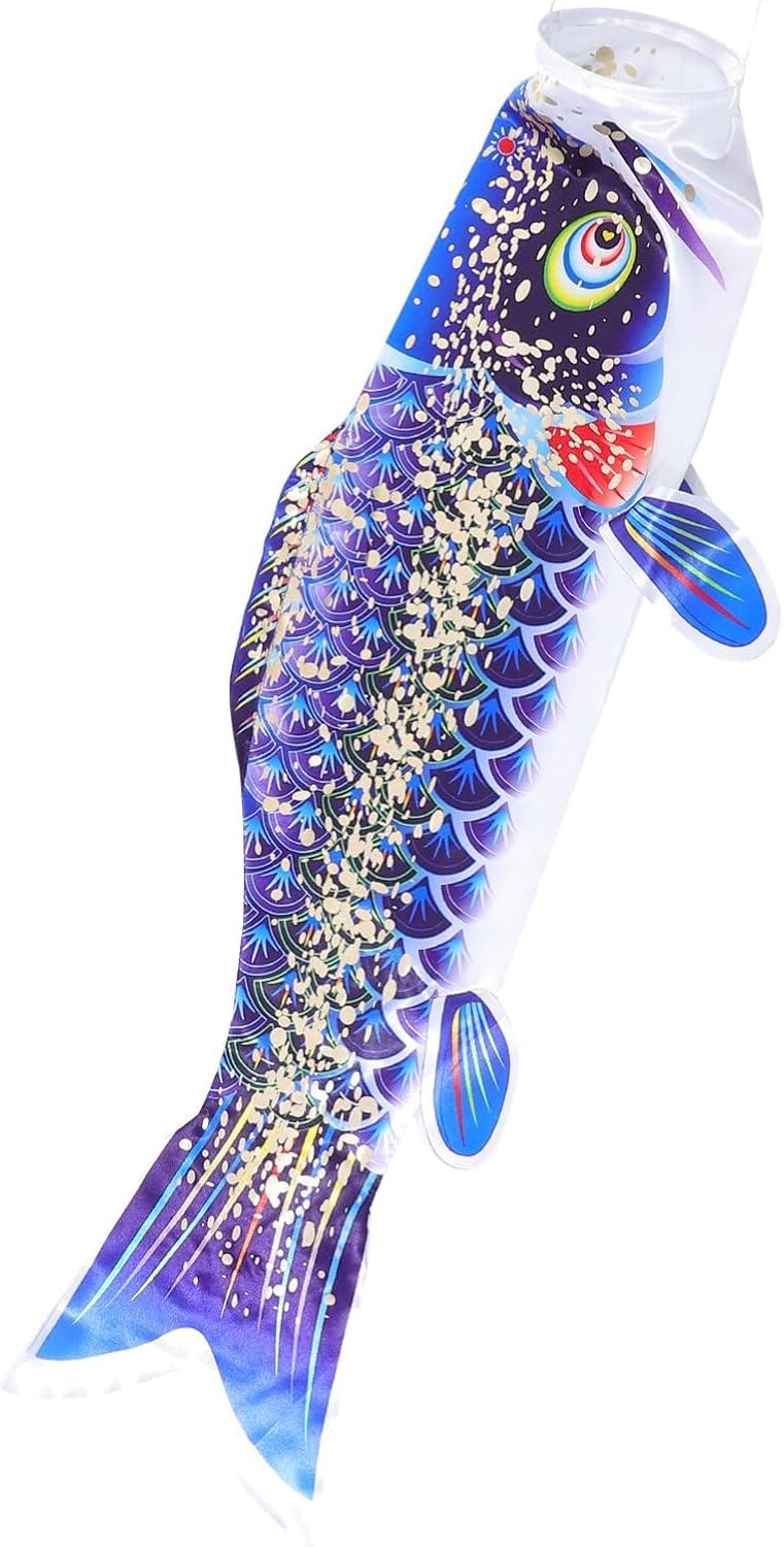 Japanese Carp Windsock Flag: 40 Inches Koi Fish Windsock Koinobori Streamer Fish Flag Kite Hanging Decor for Garden Yard