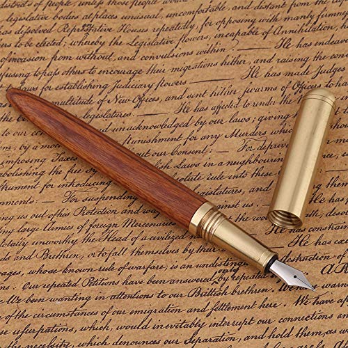 Qiilu 万年筆 高級筆記具 天然 木の香り 中細 0.7mm 贈り物 母の日 父の日 入学式(ローズウッド)