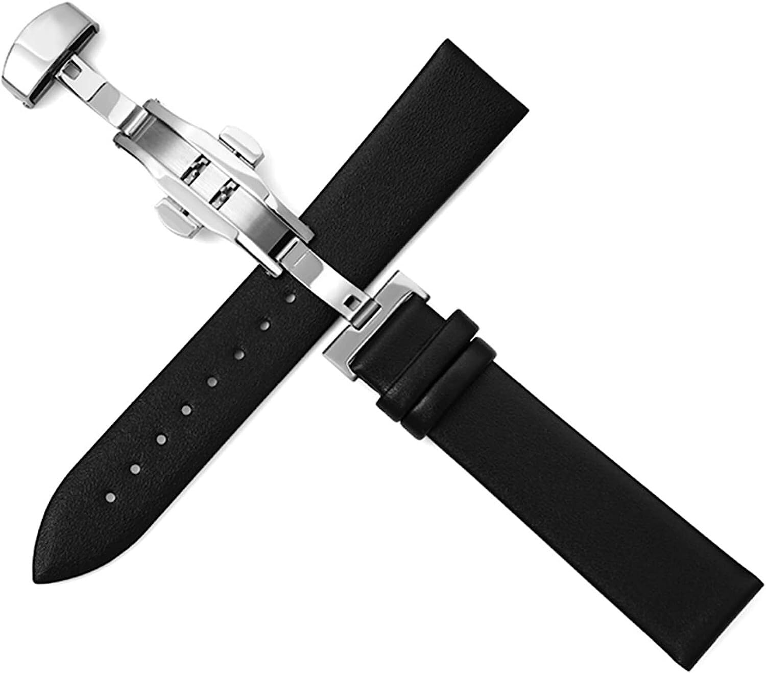 Cinturino for orologio in pelle morbida e sottile da 10 mm a 22 con fibbia a farfalla