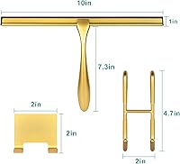 Vista 6 de Escobilla de ducha para puertas de cristal, escobilla de ducha de 10 pulgadas, escobilla de ducha dorada para puertas de ducha, espejo, ventanas