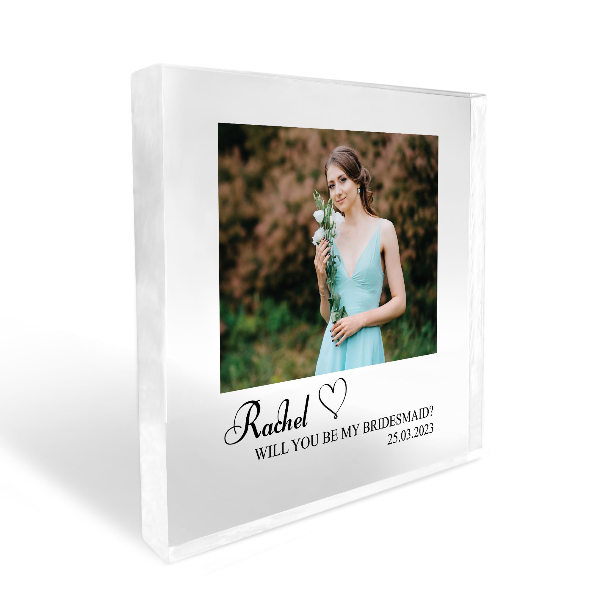 RED OCEAN Will You Be My Bridesmaid Gift Personalised Photo Plaque Friendship Gift Best Friend Sister Gifts Keepsake