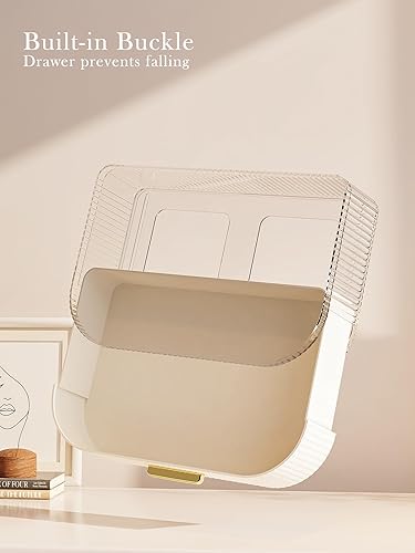 Miniatura 5 de Organizador de maquillaje con cajón apilable, soporte giratorio para brochas de maquillaje de 360 grados, vitrina grande de cosméticos de 11