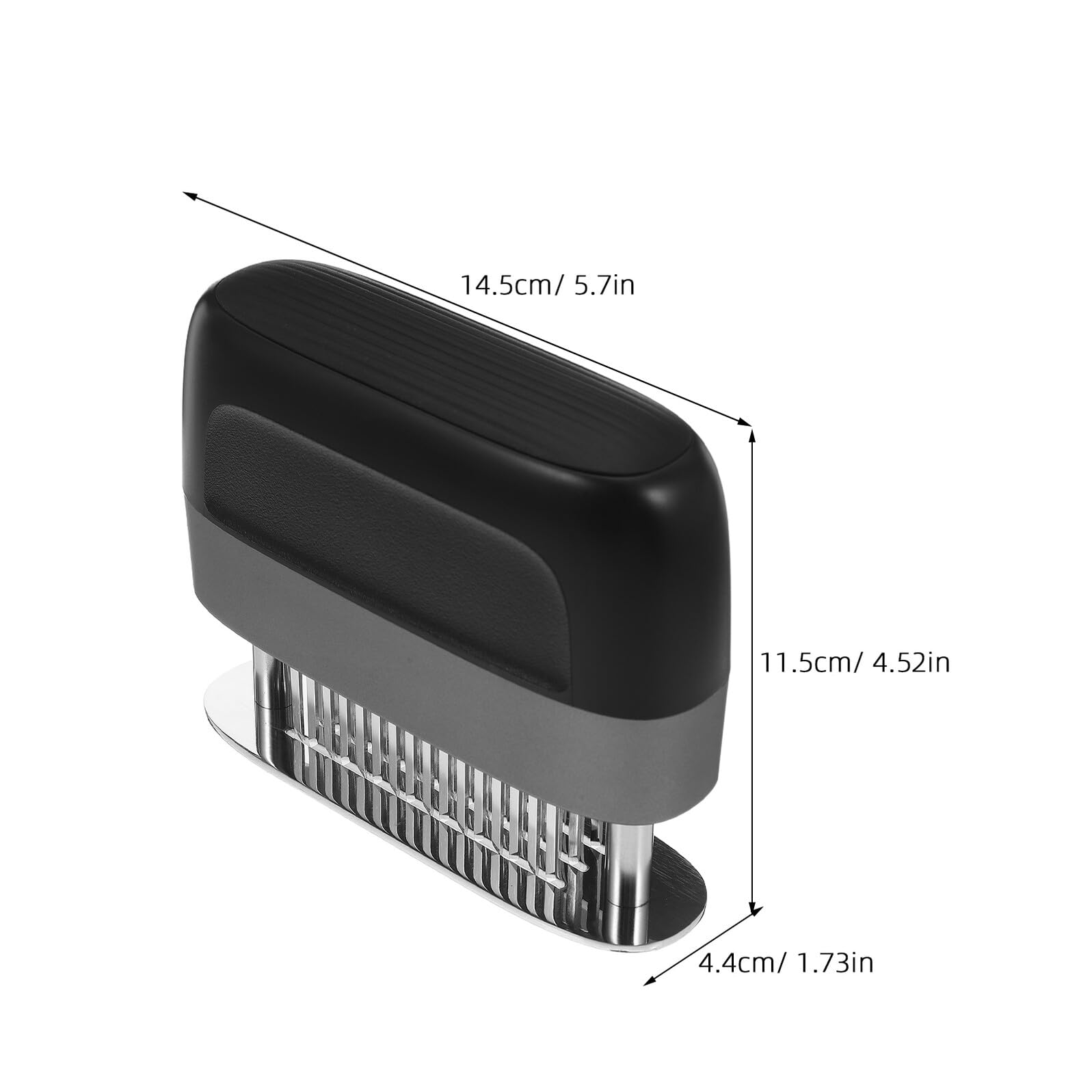 Angoily Herramienta para Ablandar Carne de Acero Inoxidable Agujas Ultra Afiladas Ablandador de Filetes Negro Compacto Adecuado para Cocina Barbacoas y Preparación de Pollo Ternera y