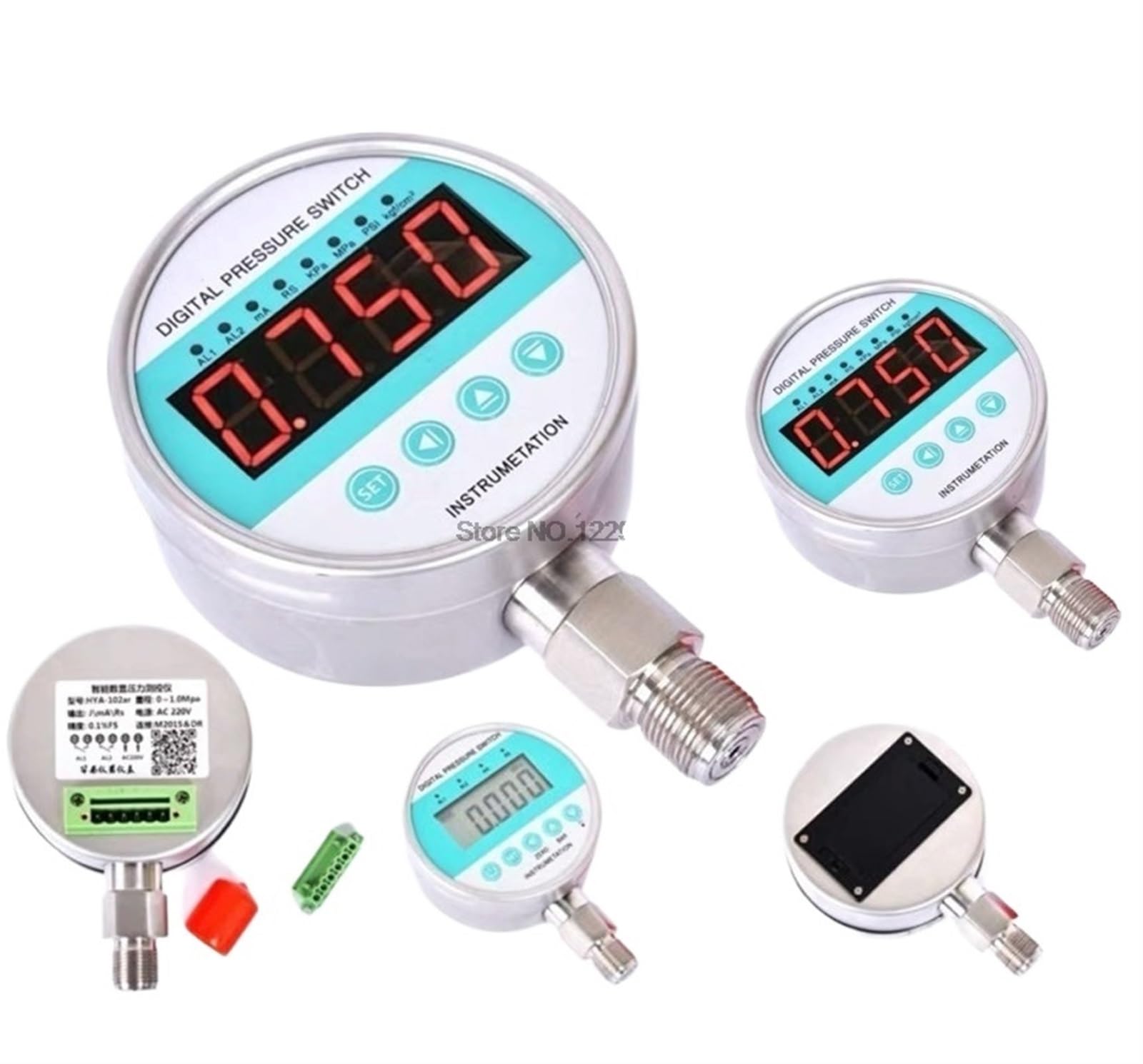 0,4 precisión 4-20Ma 485 comunicaciones manómetro Digital inteligente agua de acero inoxidable/aceite/presión hidráulica(Volt Current Output,0-200KPA)