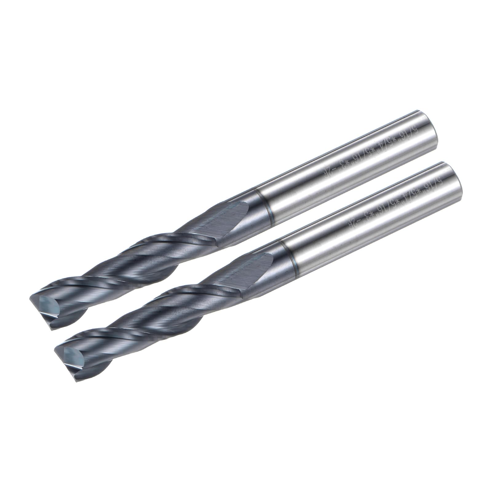 QUARKZMAN 5pz Fresa 1/8" x 1/2" 4 Scanalature Eliche Eliche Eliche in Acciaio al Tungsteno Dritto per Fresatura CNC per Alluminio Taglio Acciaio Lavorazione Metalli