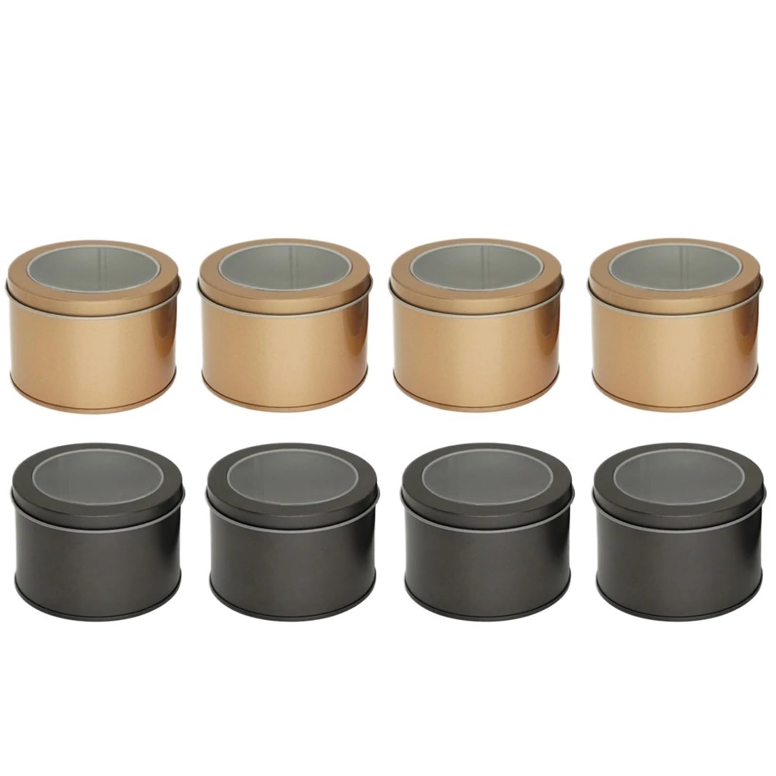 HNULGVI Candle Jar Candles Metal Tin Cans Tinplate Jars With Clear Window Lid Small Travel Tins For Storing Lip Balm Cosmetic Kitchen Office(Color 02)
