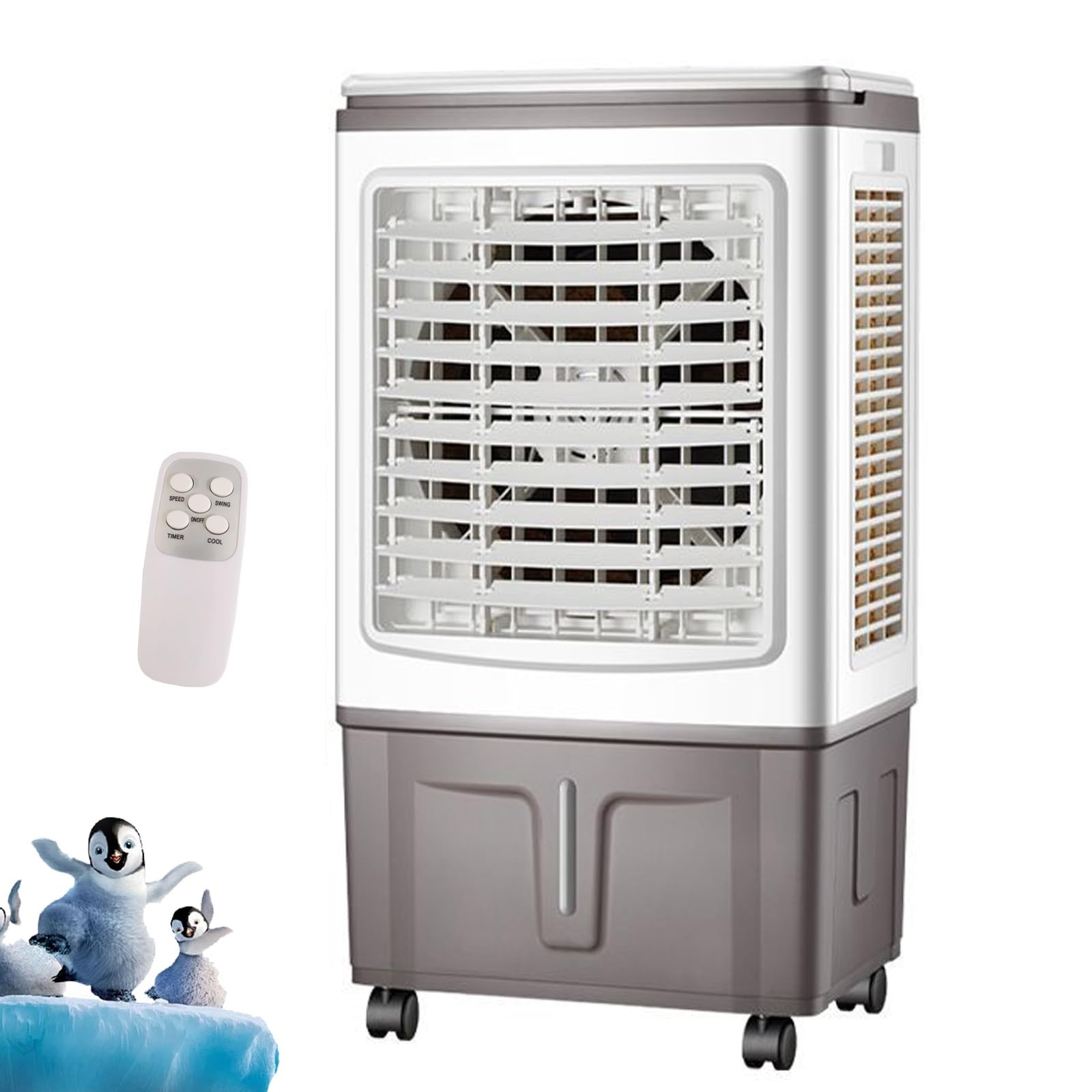 JKJZSALJ Portable Air Cooler,3-In-1 Evaporative Cooling With Ice,3 Speeds For Home And Office Use,E