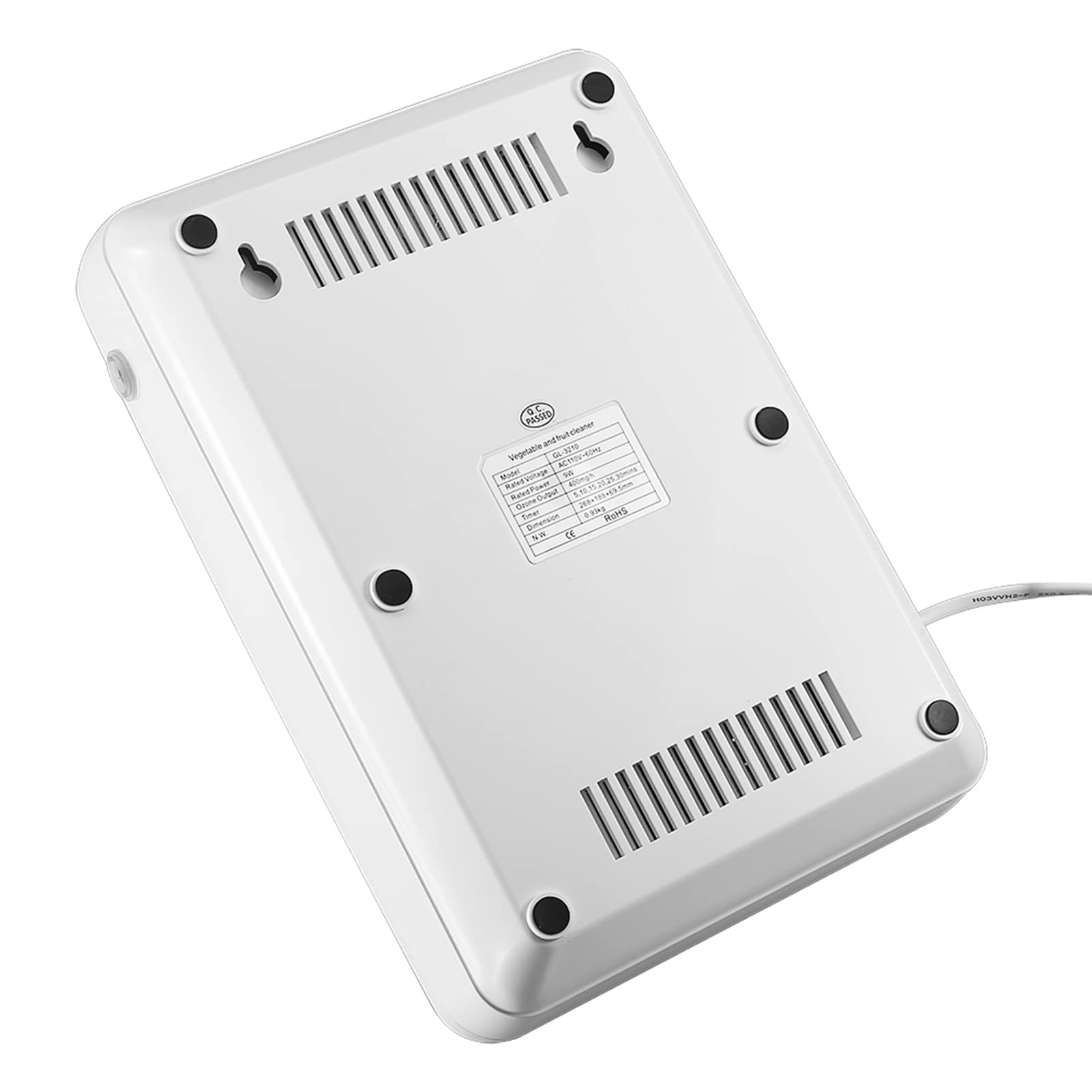 Ozonizador De Agua, Generador De Ozono Portátil, Purificador De Aire del Generador De Ozono, ABS para El Hogar Cocina Frutas Verduras(EU-White)