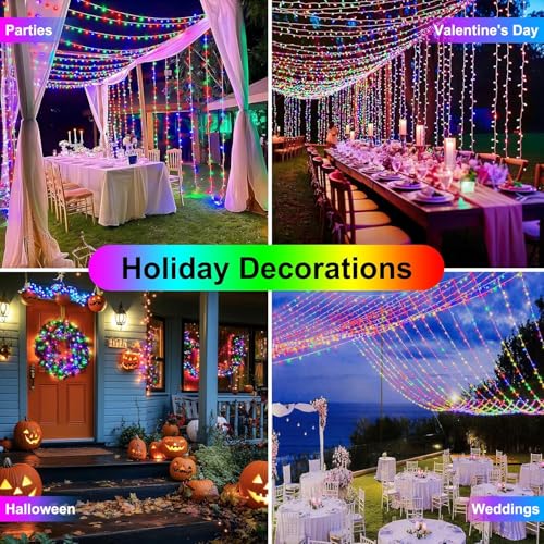Image of URM Multicolor LED String Lights for Decoration 10M (36 LEDs) | Fairy Lights for Room, Balcony & Wall Decor | Plug in Decorative Lights for Home, Diwali, Bedroom, Party, Curtain & Aesthetic Lighting