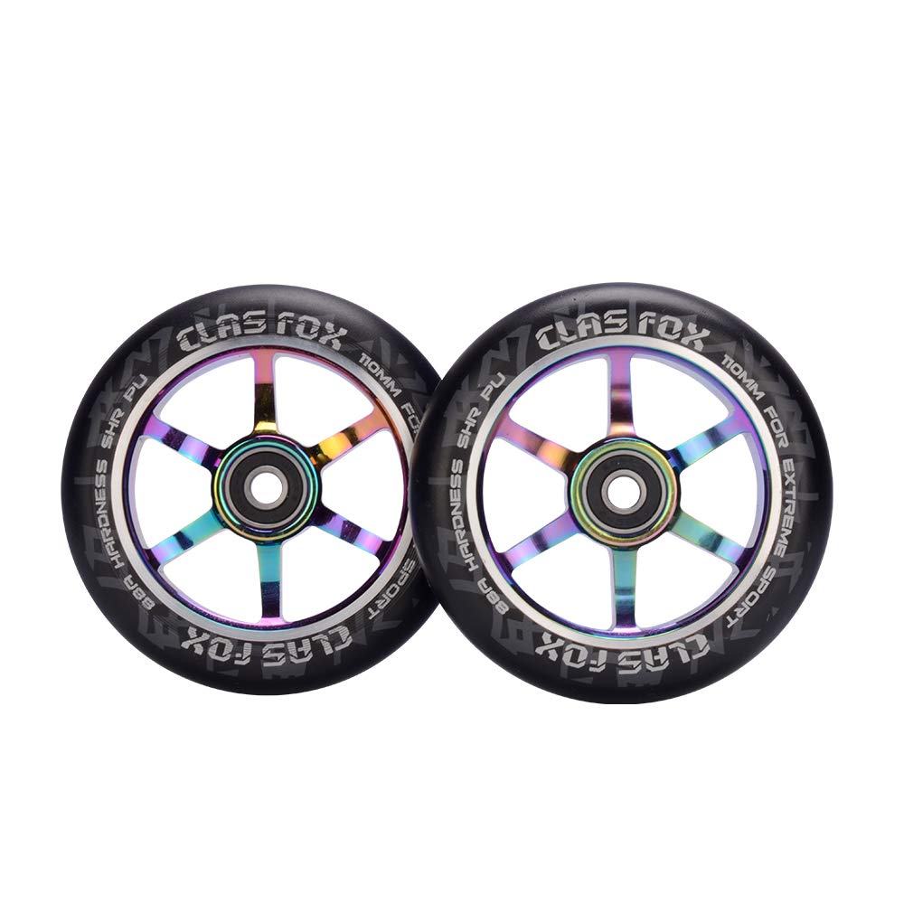 Pro Scooter Wheel One Pair 110mm with Bearings Fit for MGP/Razor/Lucky/Envy/Vokul Pro Scooters Replacement Wheels (2pcs)