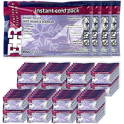 Ever Ready First Aid Disposable Cold Compress Therapy Instant Ice Pack for Injuries 4.5" x 7" - 125 Pack Cover