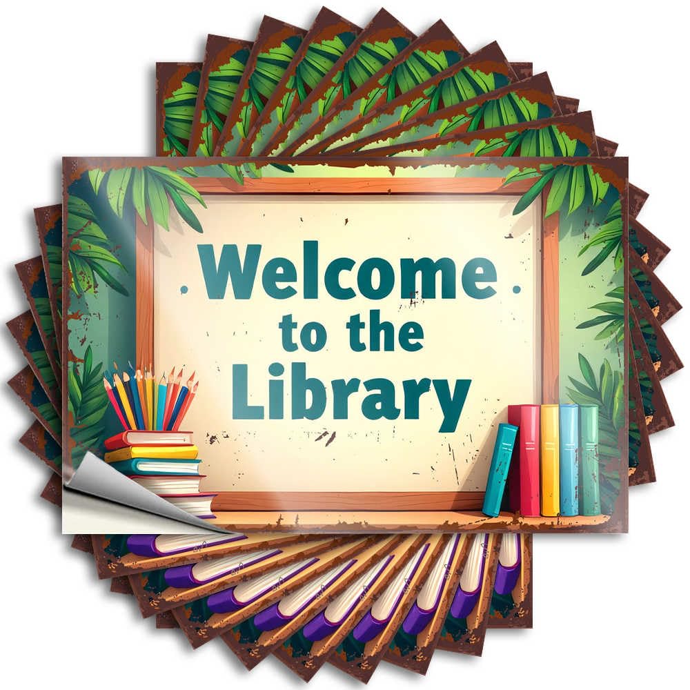 Tattoos Summer Funky Room Decor Hard Welcome to The Library: A Colorful Adventure - No Residue Decals for Football(12X18CM)