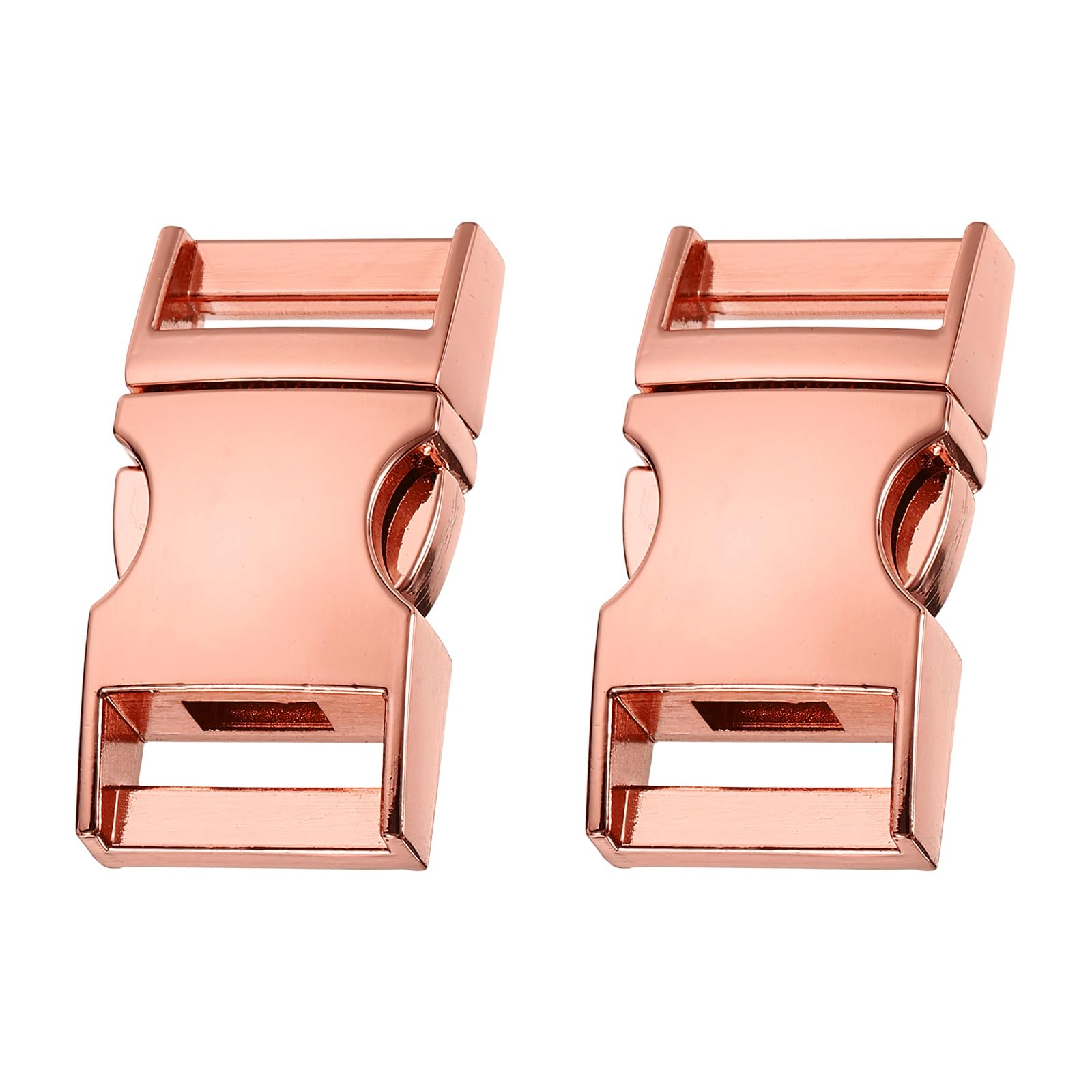 sourcing map 2pcs Metal Quick Side Release Buckles 1"(25.3mm) Zinc Adjustable Quick Release Buckle Replacement Snaps Clips Clasps for Backpack Straps Fanny Pack Dog Collars, Rose Gold