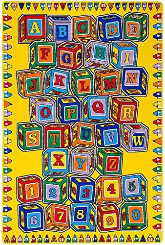 Pro Rugs Kids Area Rug ABC Blocks Learning Carpet (8 Feet X 10 Feet)