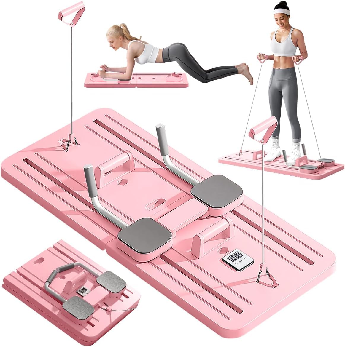 Raddzy Pilates Board Sets I Multifunctional Abdominal Pilates Board for Home Workout Equipment I Pilates Excercise Board (Pink)-image-31