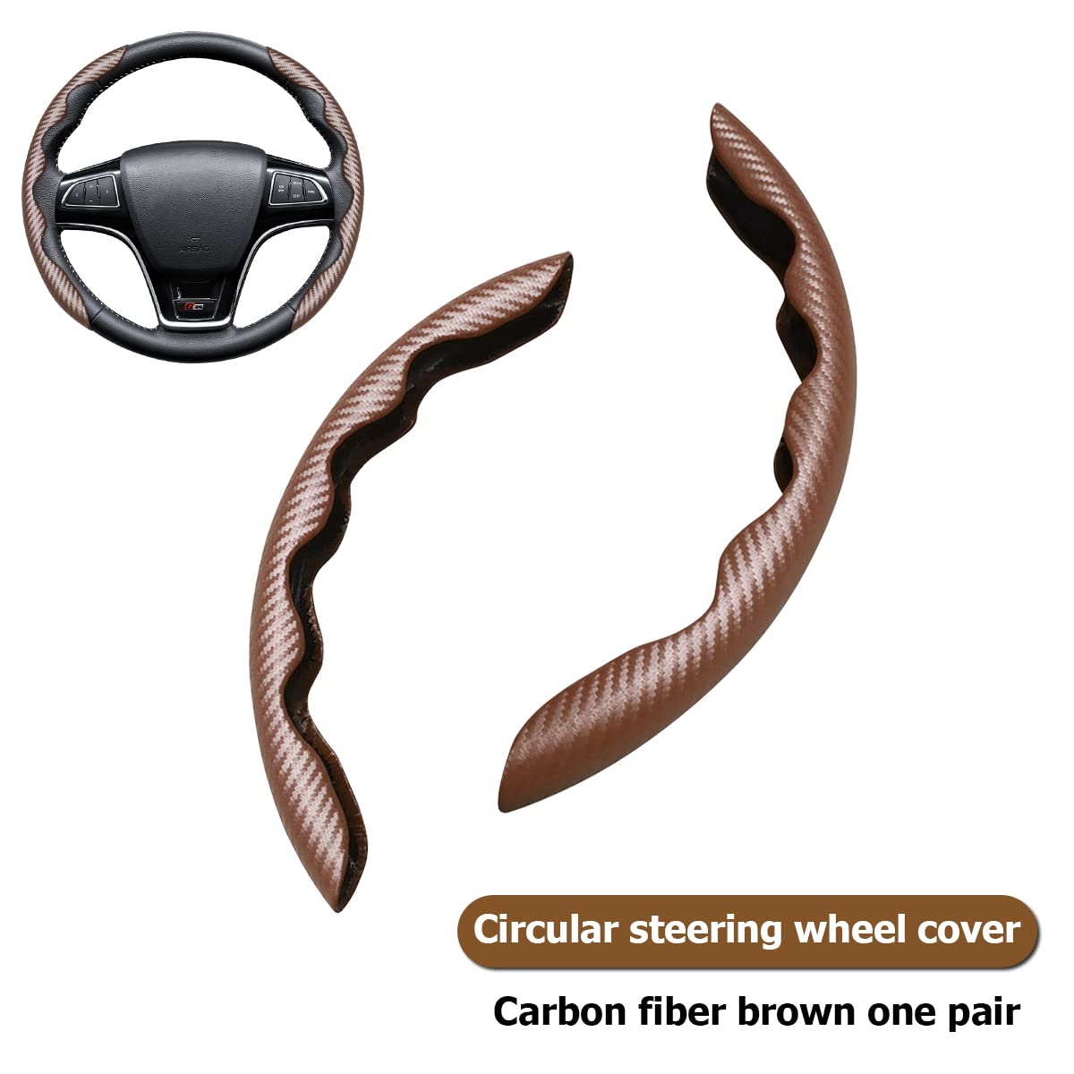 Coprivolante Per Auto In Pelle Scamosciata Treccia Universale In Pelle Da 38cm Per Volante Involucro Per Sterzo Automatico Cuco A Mano Con Filo Dell'ago - Foto 7