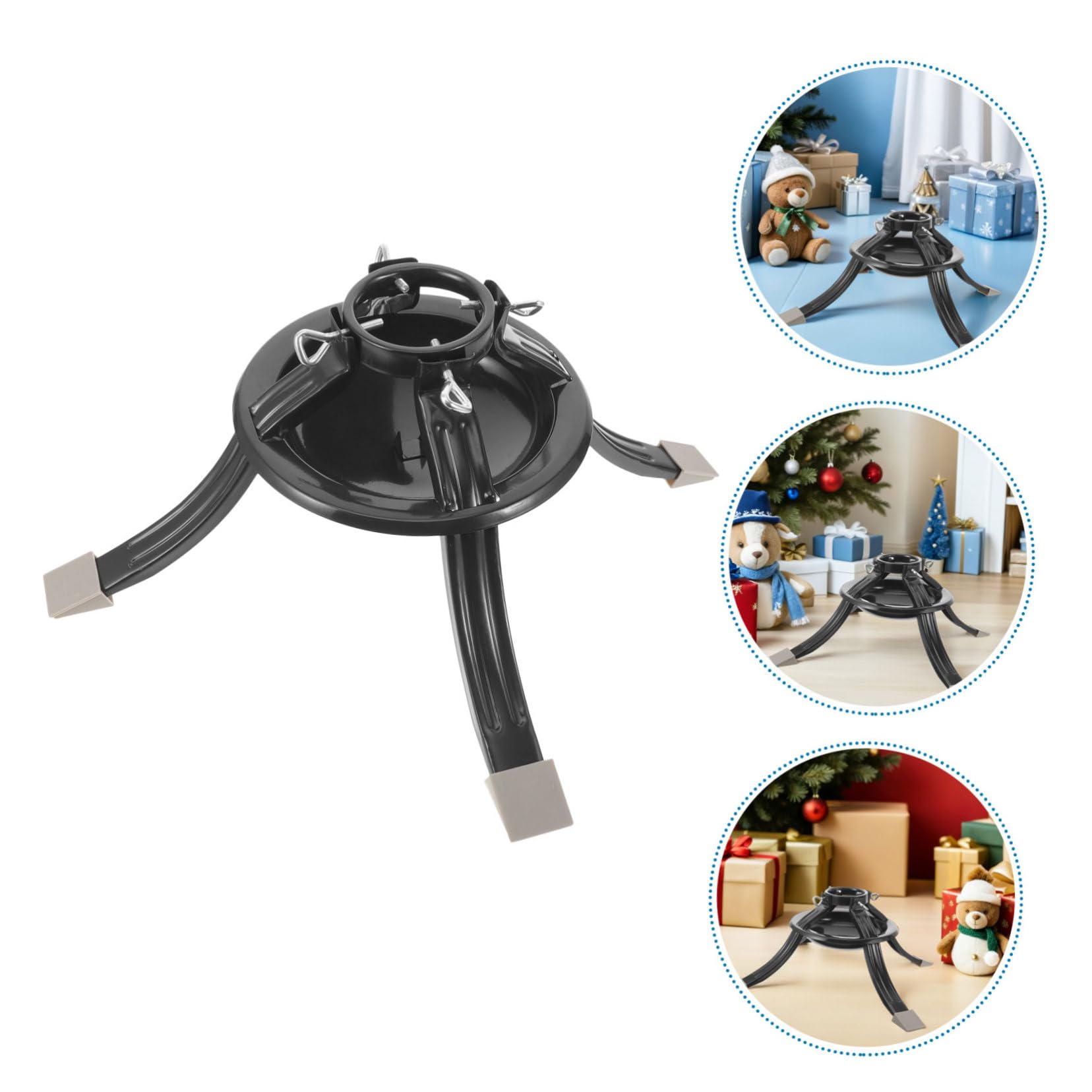 Base de Soporte para Árbol de Navidad de Hierro Forjado Soporte Redondo Ajustable Accesorio para Árbol Real para Exhibiciones Navideñas