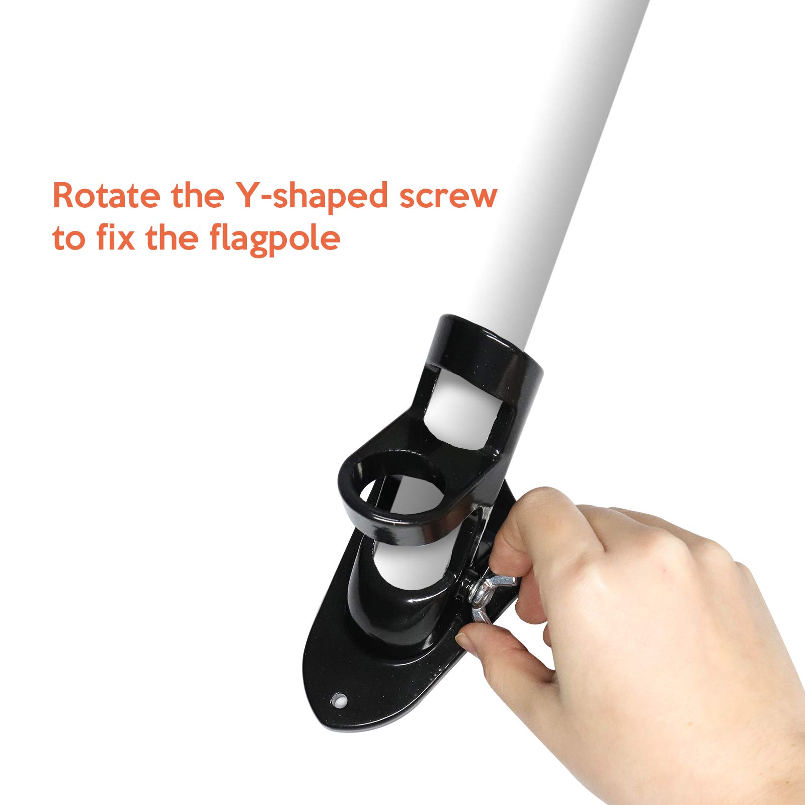 ValueHall Portabandiera Regolabile Flag Pole Holder Lega di Alluminio Staffa Asta per Asta di Bandiera con 2 Posizioni per Porta Bandiera da 1Pollice V1A08 (bianca