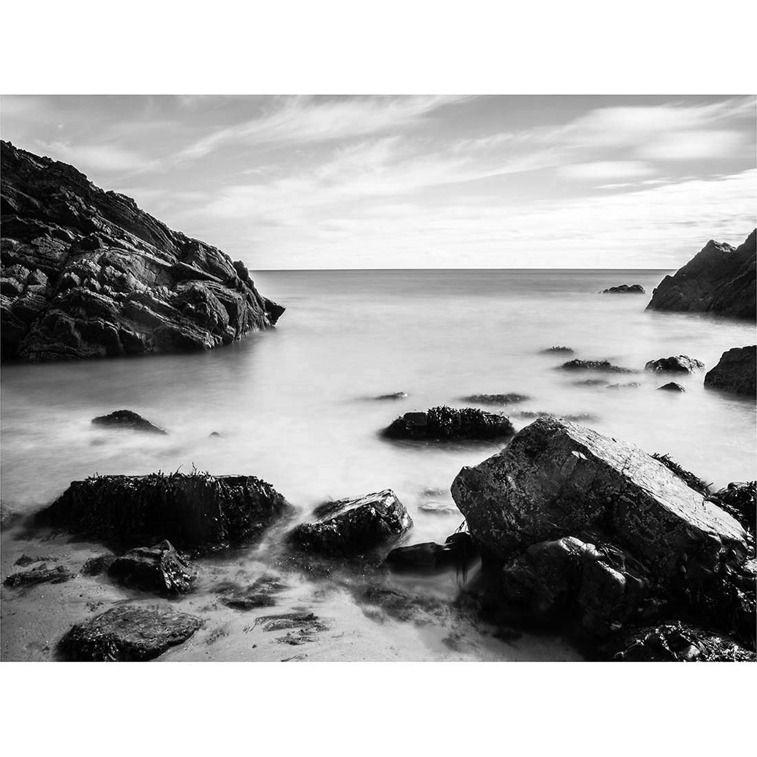 Wee Blue Coo Marloes Wales Rocky Coast BW Art Print Poster Wall Decor 12X16 Inch