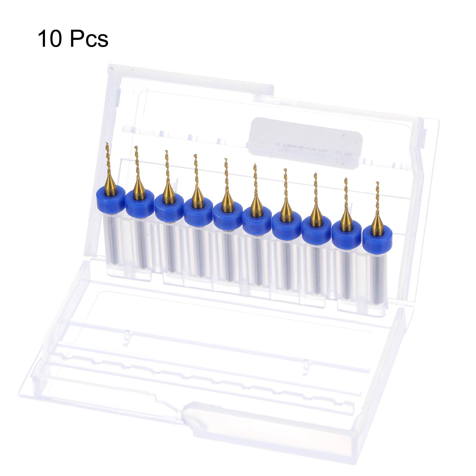 QUARKZMAN 10 Stück PCB-Bohrer 1/8" Schaft ⌀ 1 mm Titanbeschichtete Karbid-Mikro-Twist-Mini-Bohrer-Set Rotierendes Bohrwerkzeug für Leiterplatten-Schmuck CNC-Gravur