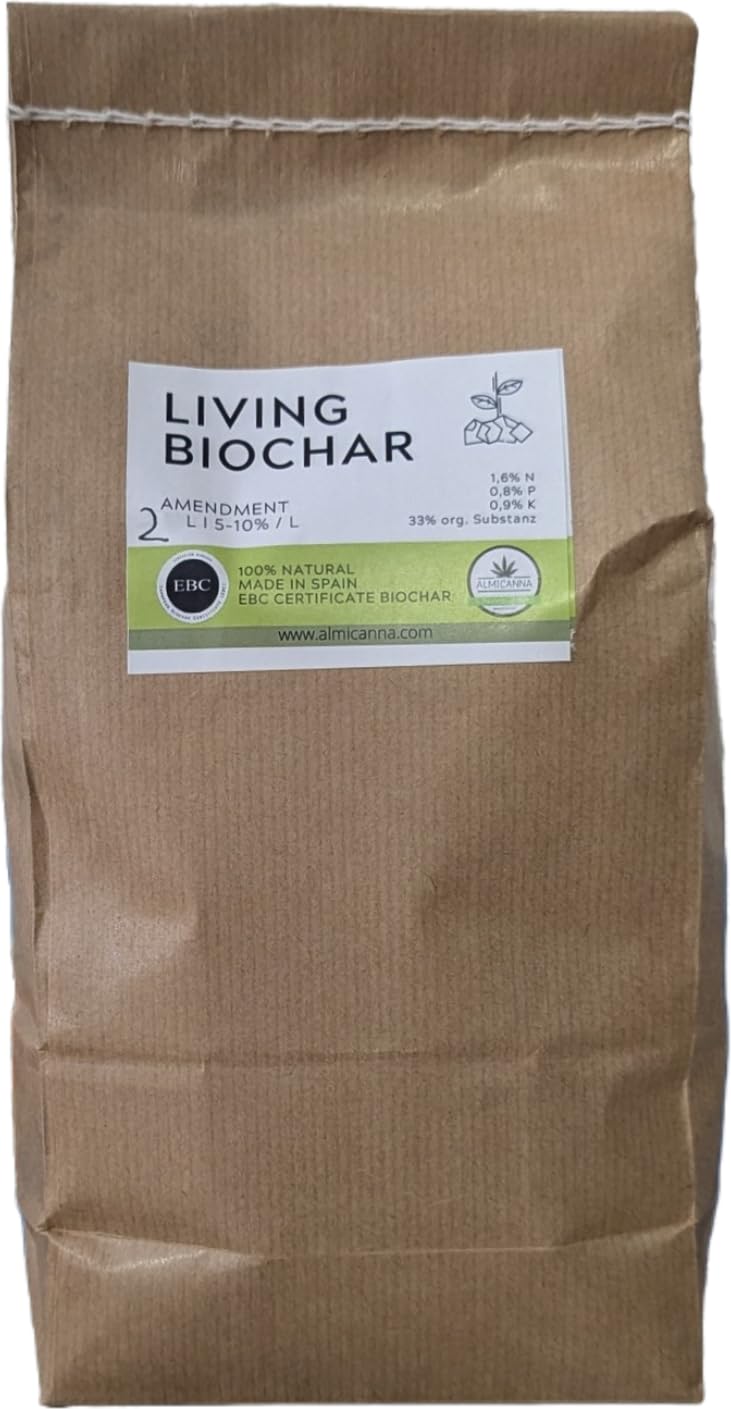 Living BIO-CHAR – Carbón Vegetal para Cultivo de Plantas – Enmienda para Living Soil y Terra Preta – Activador Biológico del Suelo (2L)