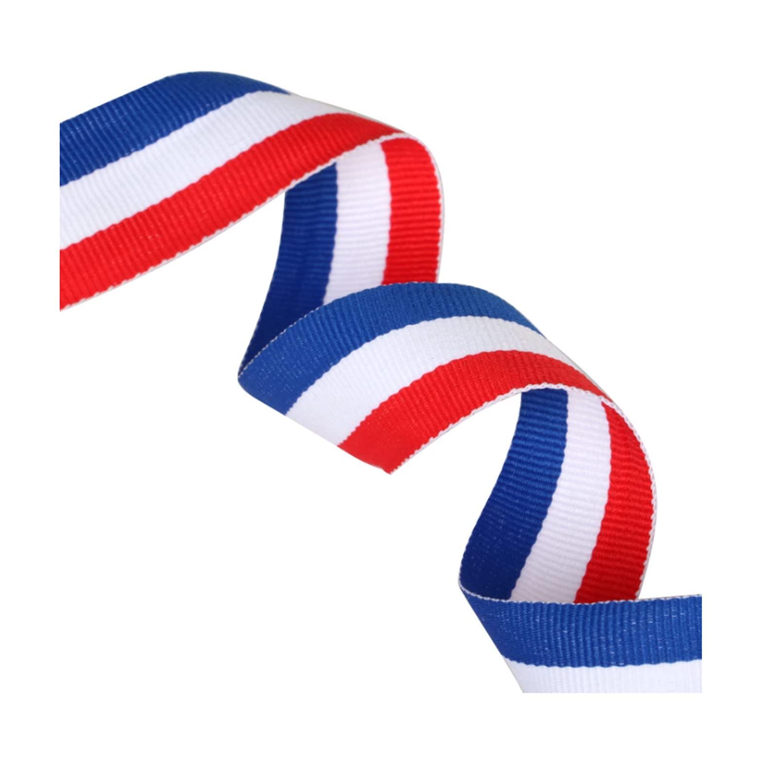 Nastro decorativo in nylon tricolore, 10 m, rosso, bianco, blu, per la realizzazione di accessori, confezioni regalo, celebrazioni nazionali (10 m x 20 mm