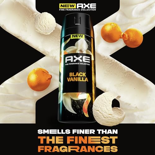 Image of Axe Black Vanilla Premium Deodorant Body Spray, 135ml, 72H Freshness, Orange and Sandalwood Notes