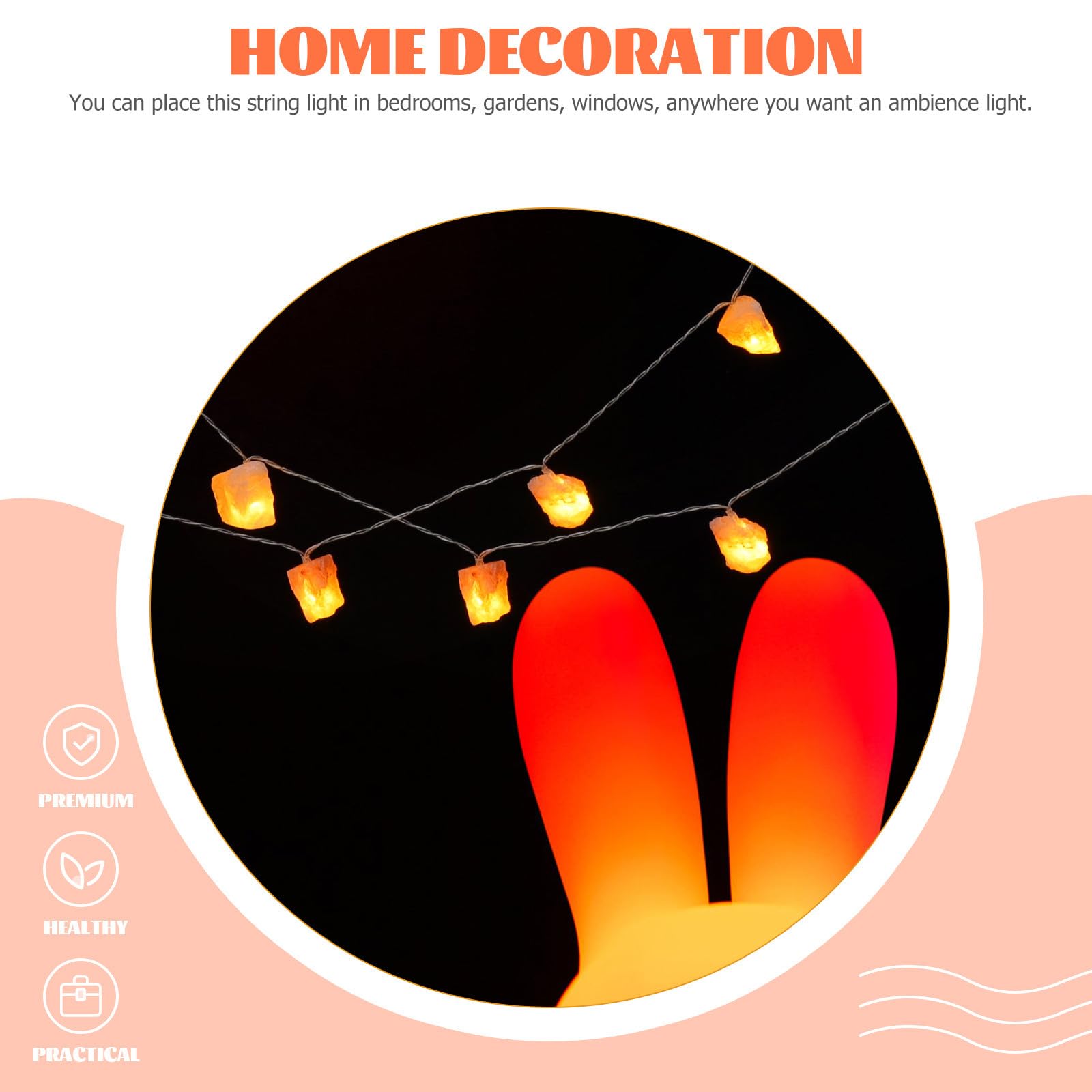 ABOOFAN Lampe à Sel LED 20 Lampes USB Interrupteur Bouton Veilleuse Décorative pour Chambre Guirlande Lumineuse de Chevet en Pierre de Sel Naturelle Lumière Douce pour Ambiance Cosy