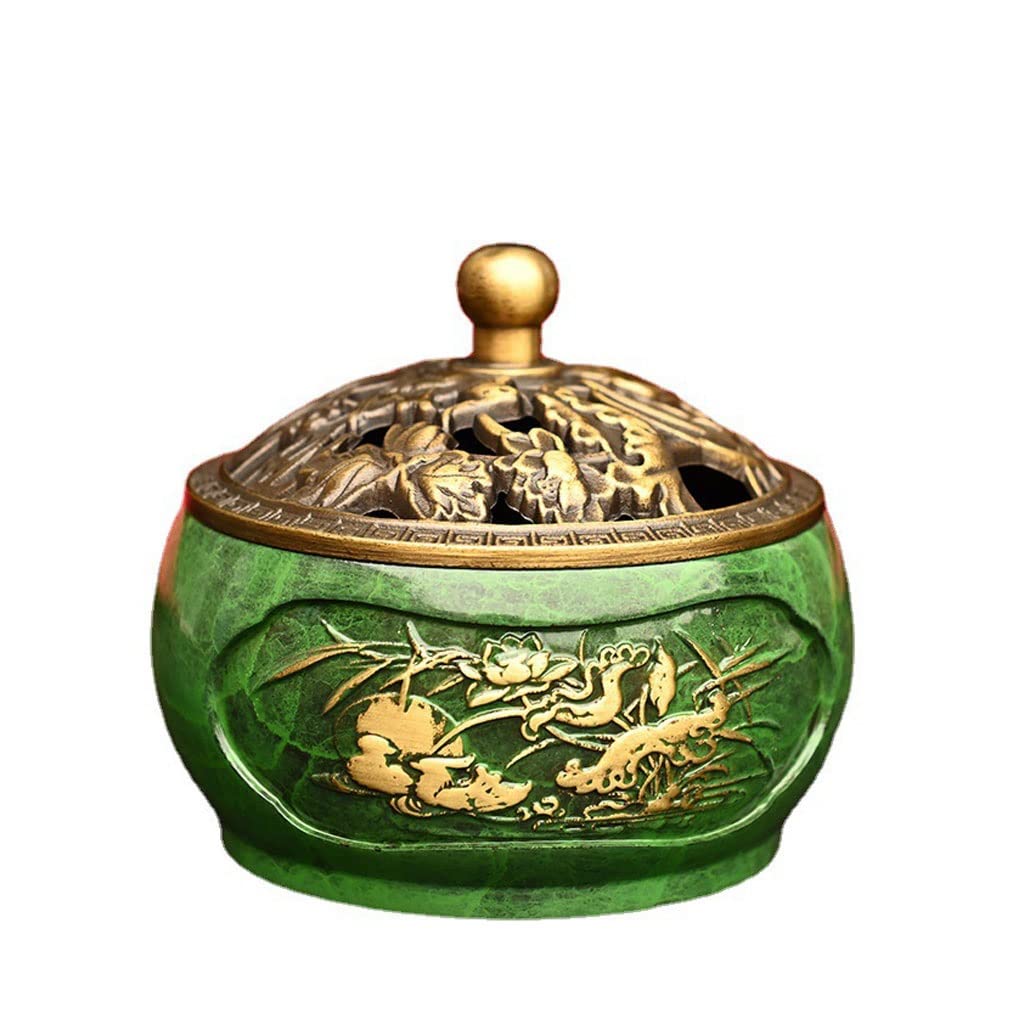 Incense Burner Incense Burner Copper Flat Bottom Color Household Indoor Zen Tea Ceremony Room Decoration Waterfall Incense Burne