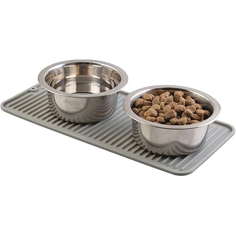 mDesign Premium Quality Pet Square Feeding Mat