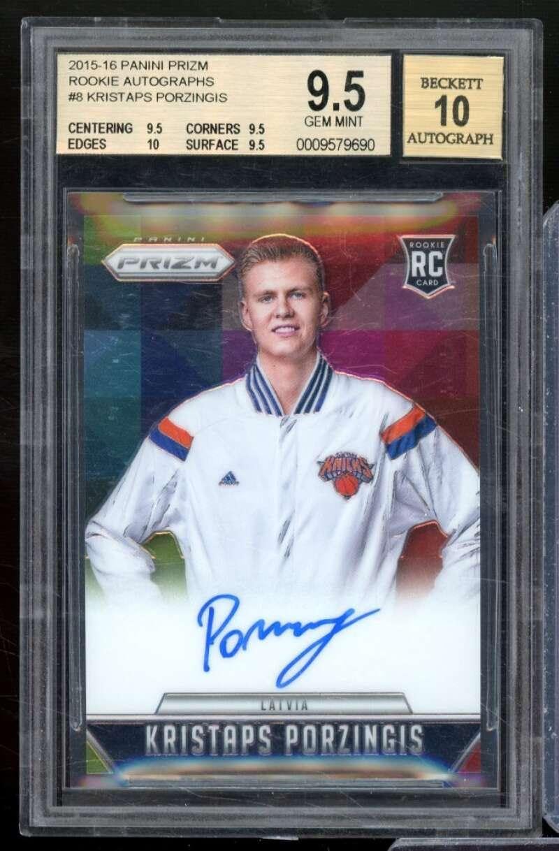 Kristaps Porzingis Rookie Card 2015-16 Panini Prizm #8 BGS 9.5 - Basketball Slabbed Rookie Cards