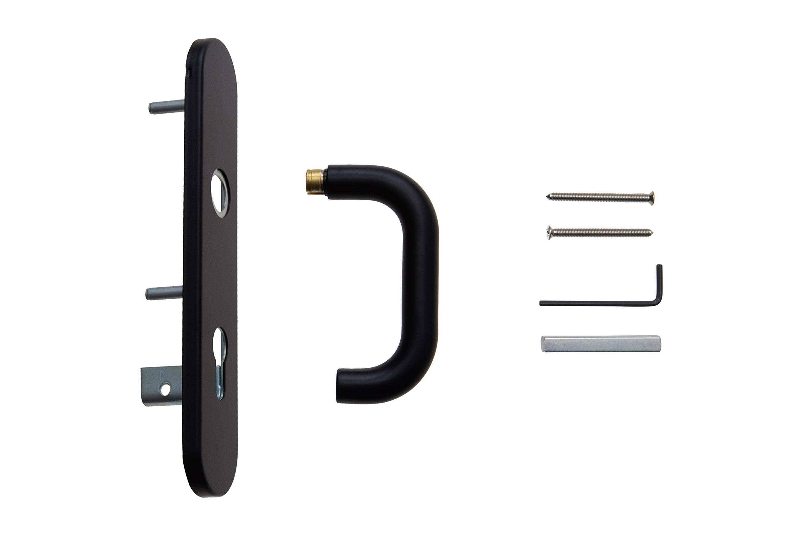 Tesa Assa Abloy, S1912EXNE, Juego de Manillas Sena S1912, Accionamiento exterior para dispositivos Antipánico, Negro