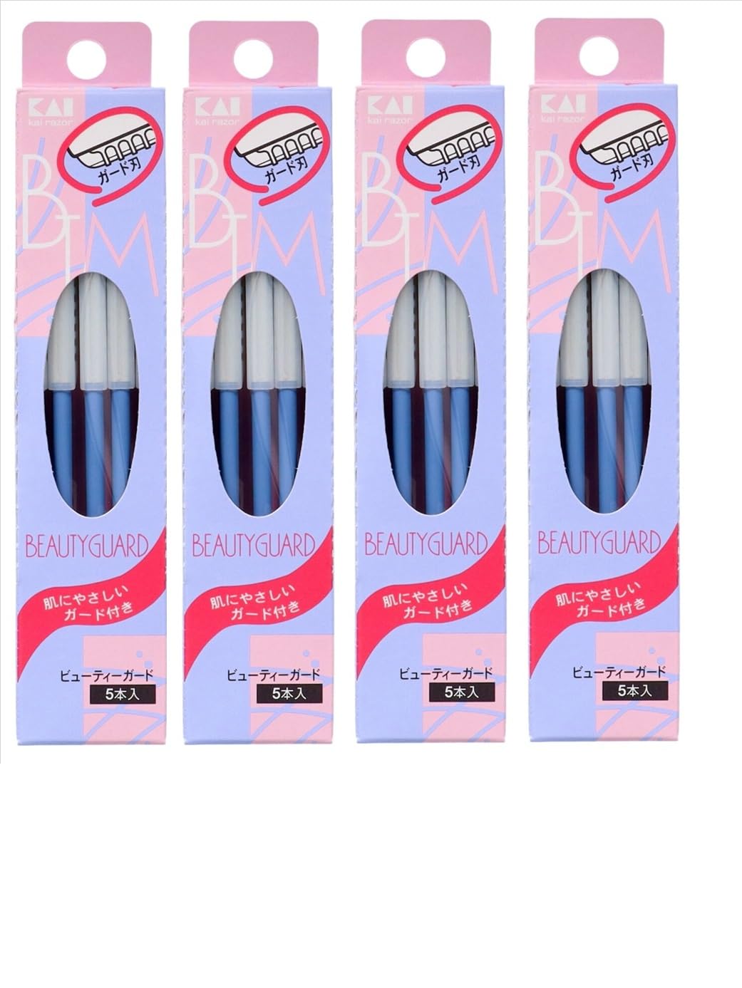Kai Corporation Beauty Guard Stainless Steel Blades L-Shaped Razors 5pcs BTMG-5F x 4pcs : Beauty