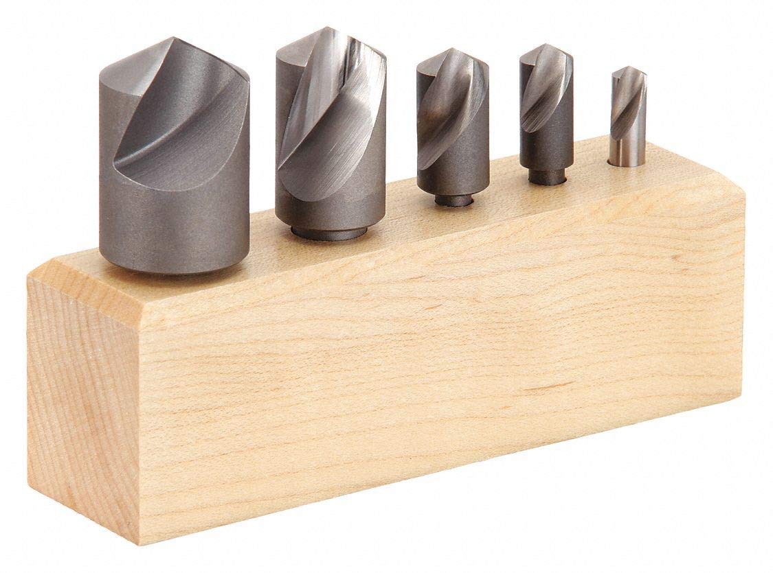 Countersink Set, 5 PC, 3 FL, 120 Deg, HSS