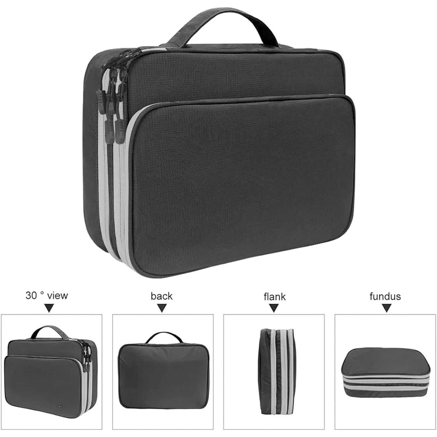 Borsa organizer for cavi portatile impermeabile, multistrato(Gray)