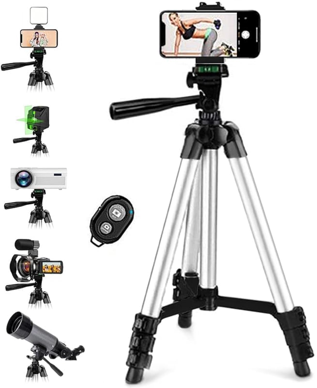 VICTripod Camera Tripods, 46" Tripod for Camera Cell Phone Video Photography,Ultra-Light Remote Control Tall Stand, Professional Travel DSLR Tripods for Canon Nikon iPhone, Maximum Load 9lb.