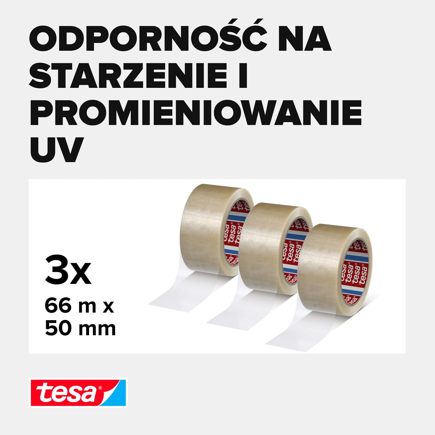 Tesa 57799-00000-02 Taśma do Pakowania, Przezroczysty, 66m x 50mm