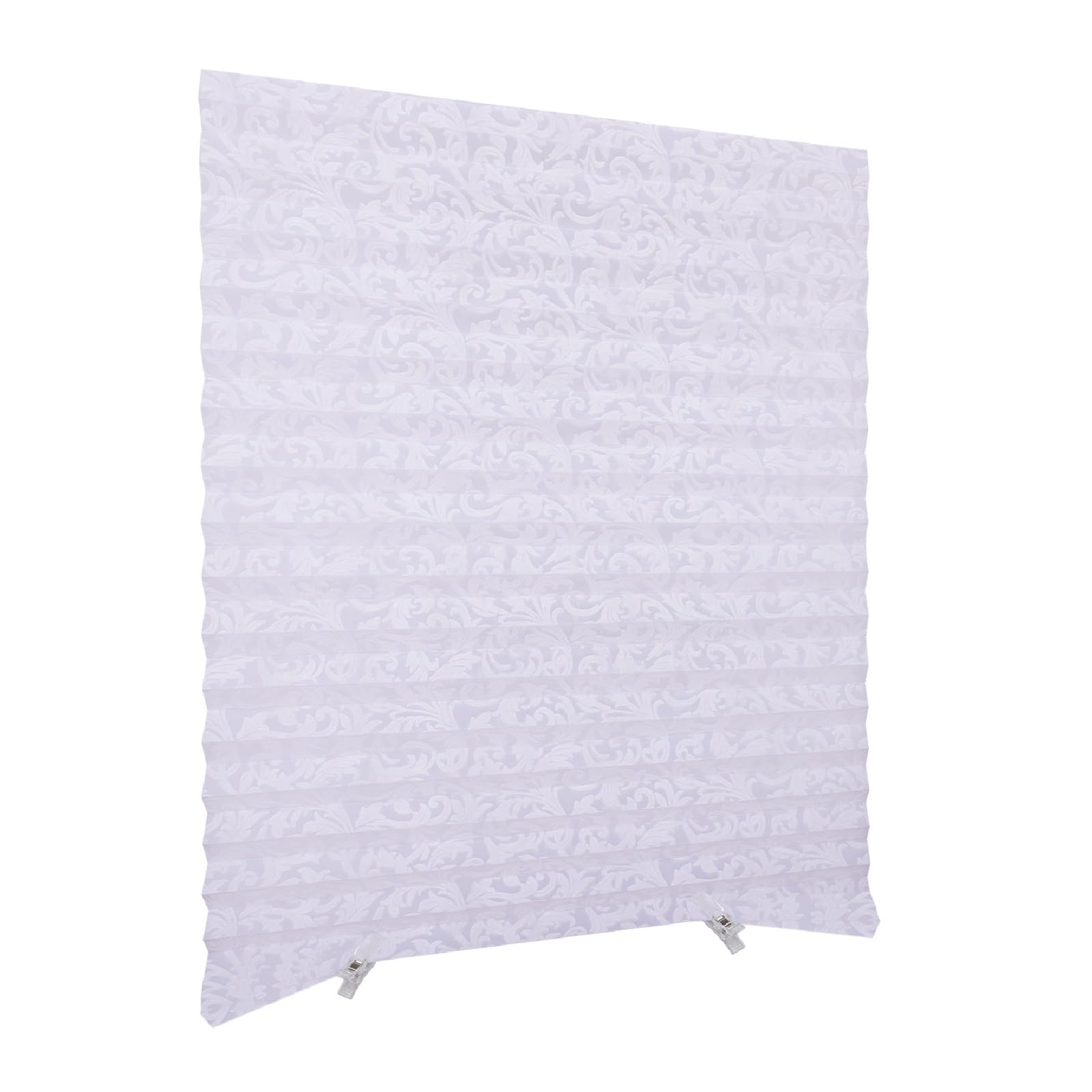 ChYoungNo Drill Blinds for Windows, Emboss Designed Cordless Pleated Paper Shades with Printed Flower Pattern, Light Filtering Self Adhesive Stick On Window Cover for Bedroom Kitchen Bathroom Office