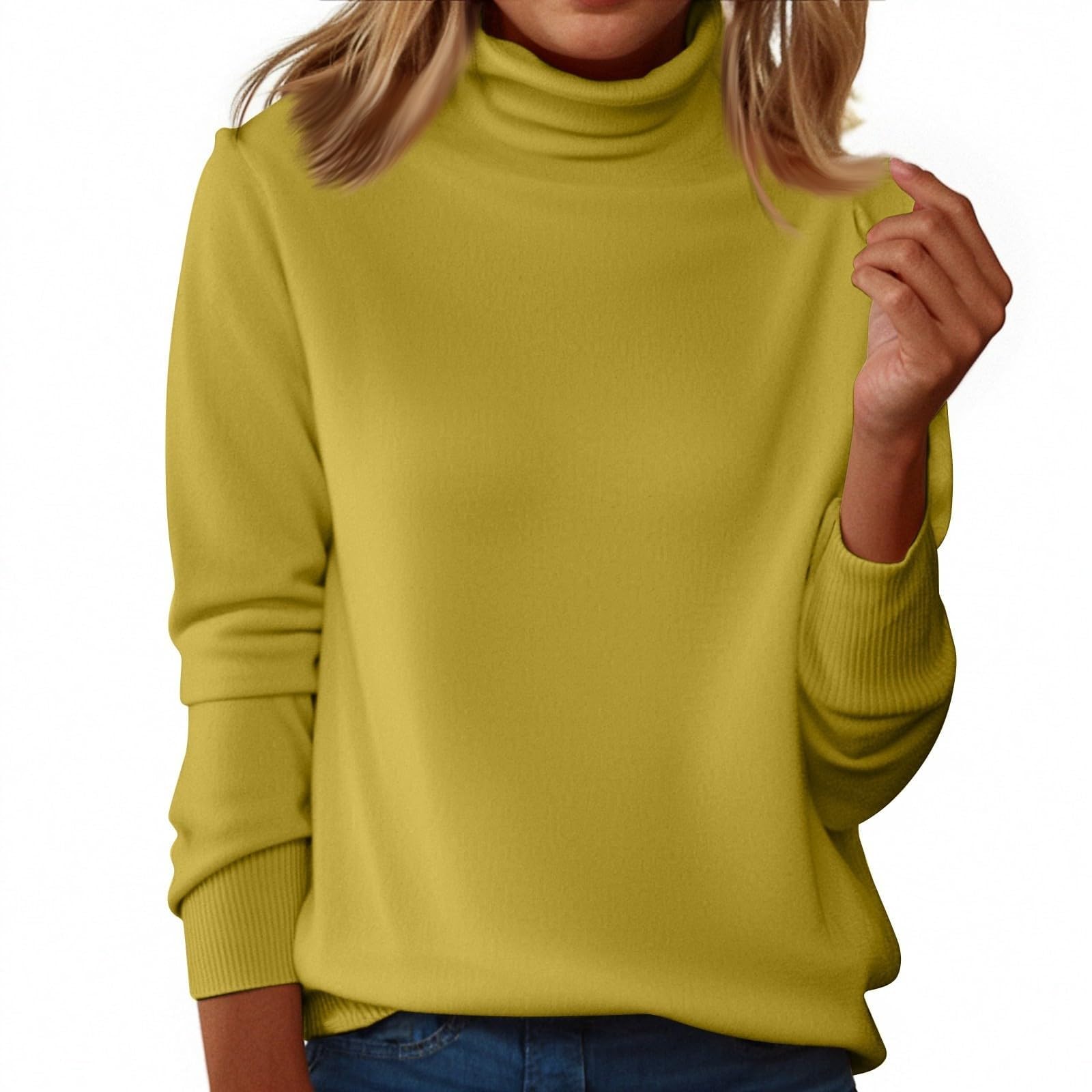 Turtleneck Sweater Women Long Sleeve Casual Knitted Pullover Wool Warm Cozy Tops Cashmere Sweaters Fall Winter Clothes