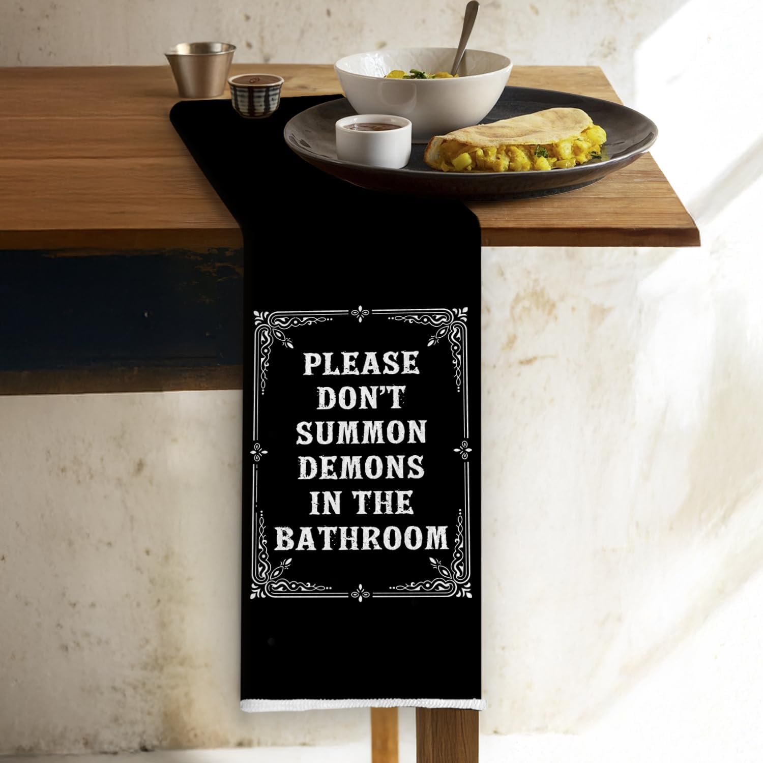 Funny Gothic Bathroom Hand Towels 16x24 Inch image 3