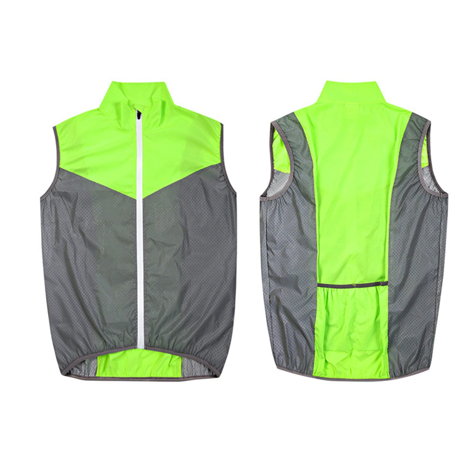 KAISUN Chaleco de Ciclismo Sin Mangas para Hombres y Mujeres Transpirable Reflectante Ciclismo Chaqueta para Correr Deportes Al Aire Libre (M,Blanco)