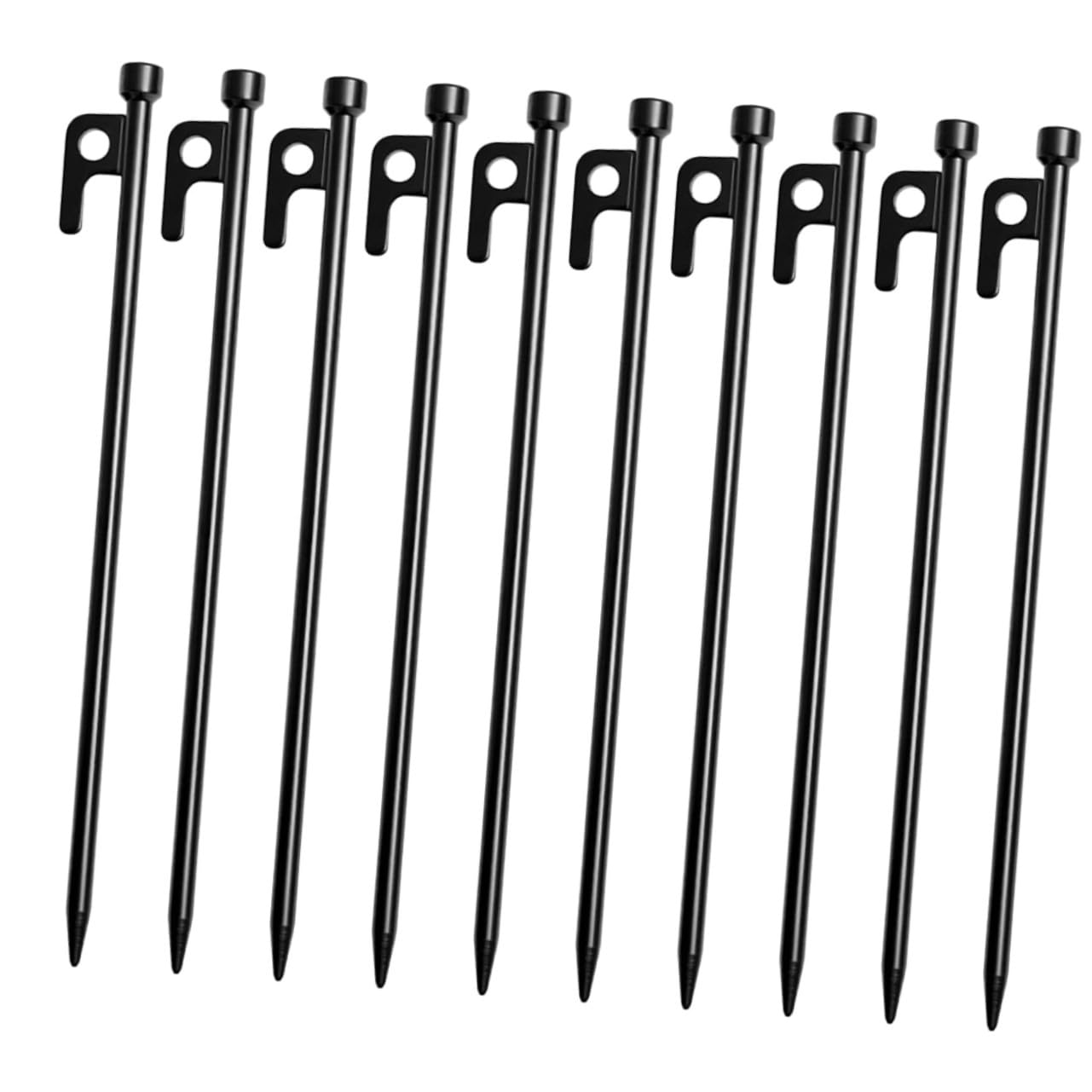 10 pièces Piquets de Tente Métal Piquets de Fixation Sol Robustes Anti-Vent pour Camping Extérieur Accessoires Tente