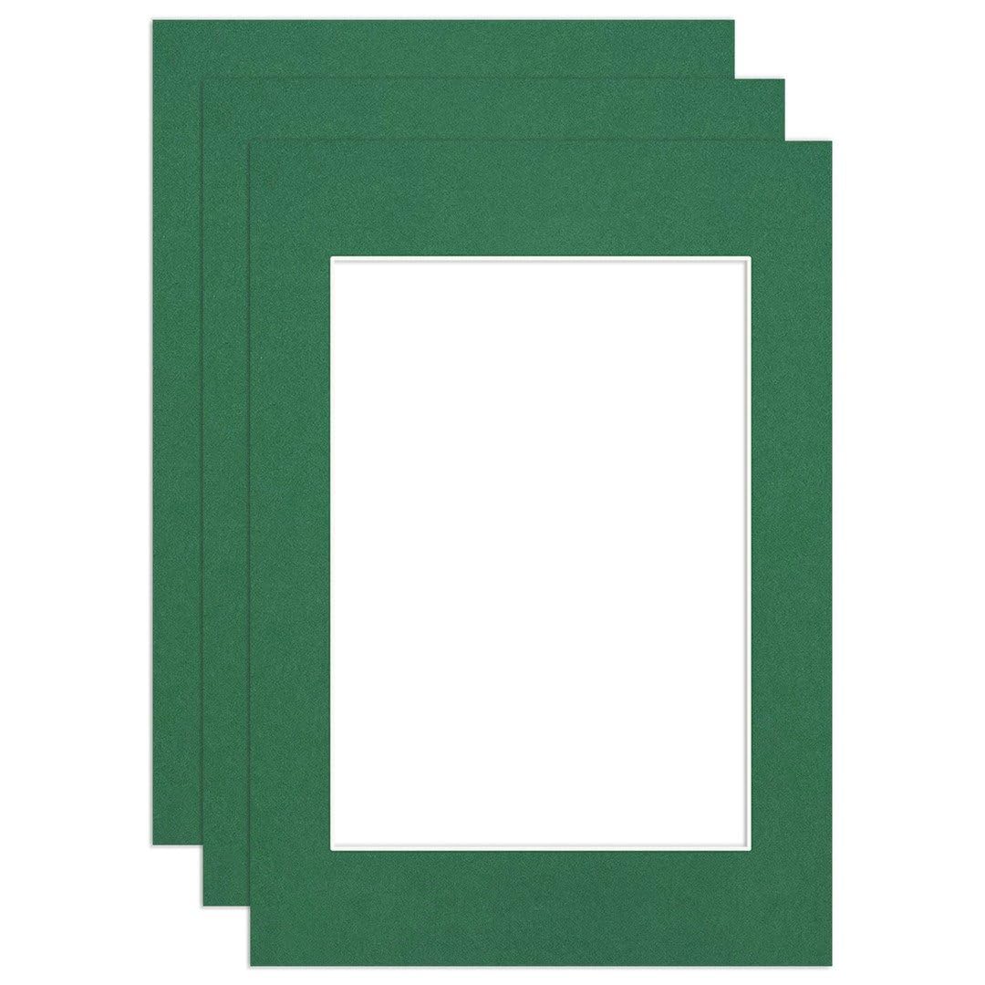 Procut Global A5 Emerald Picture Mounts to Fit A6 Aperture - Precision Cut Cardboard Photo Mount - Ideal for Frames, Prints, Artwork & Certificates - Sizes & Colours Available - 3 Pack