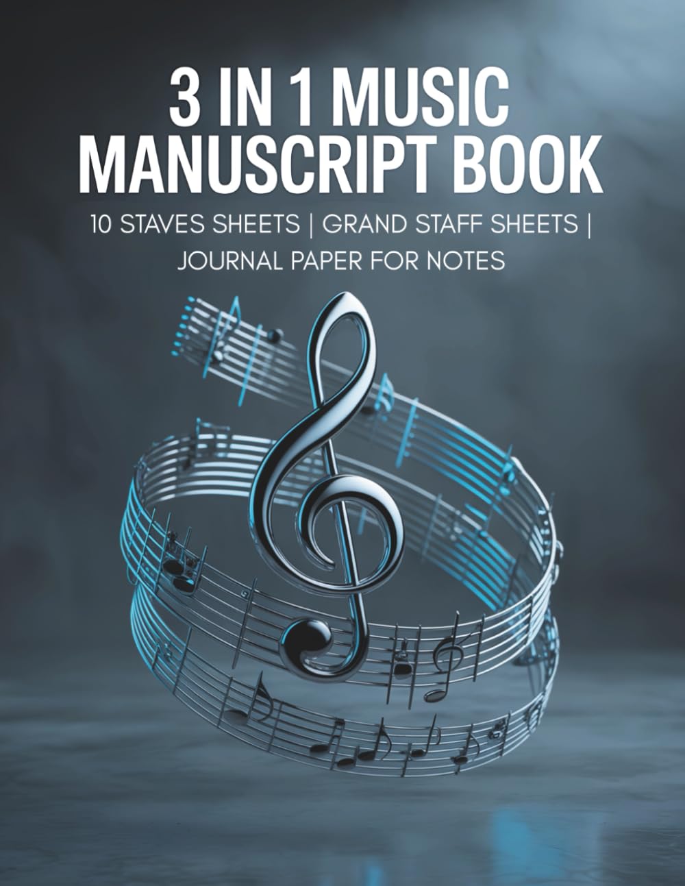 Music Manuscript Book: 10 Staves Sheets | Grand Staff Sheets | Journal Paper for Notes