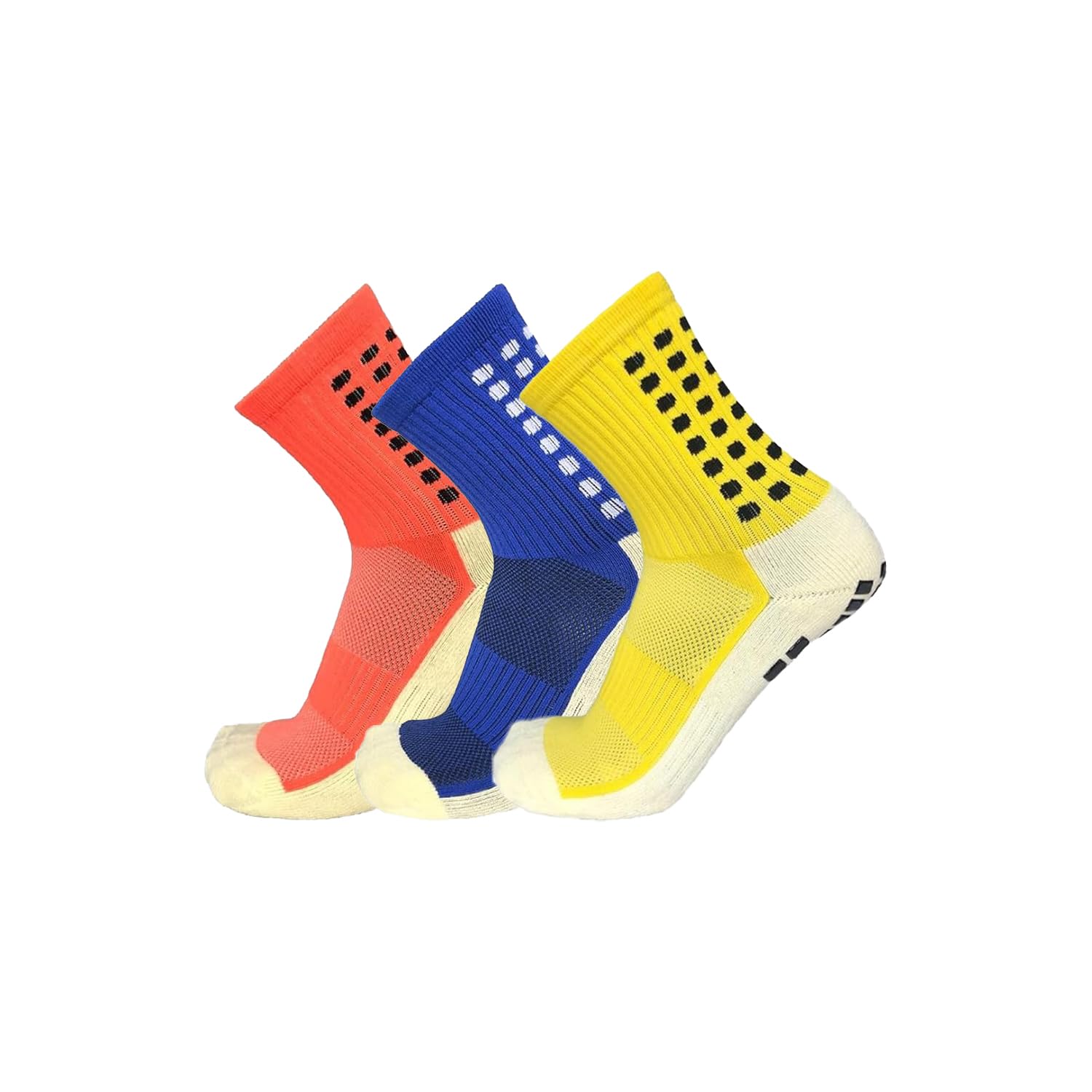 tendsy Anti-Slip Athletic Socks, Pack of 3, Non-Slip Dotted Design For Football, Outdoor Activities-picture-43