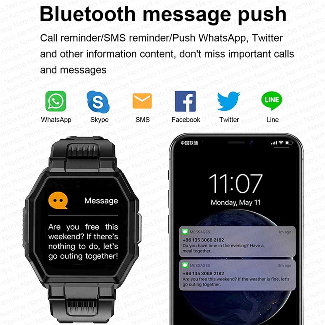 Fitness Tracker, Bluetooth Sport Smart Watch, pulsometr, monitor snu, krokomierz, stoper, pełny ekran dotykowy, smartwatch, wodoszczelność IP67, krokomierz, do systemu Android ios, unisex, zielony, Pasek
