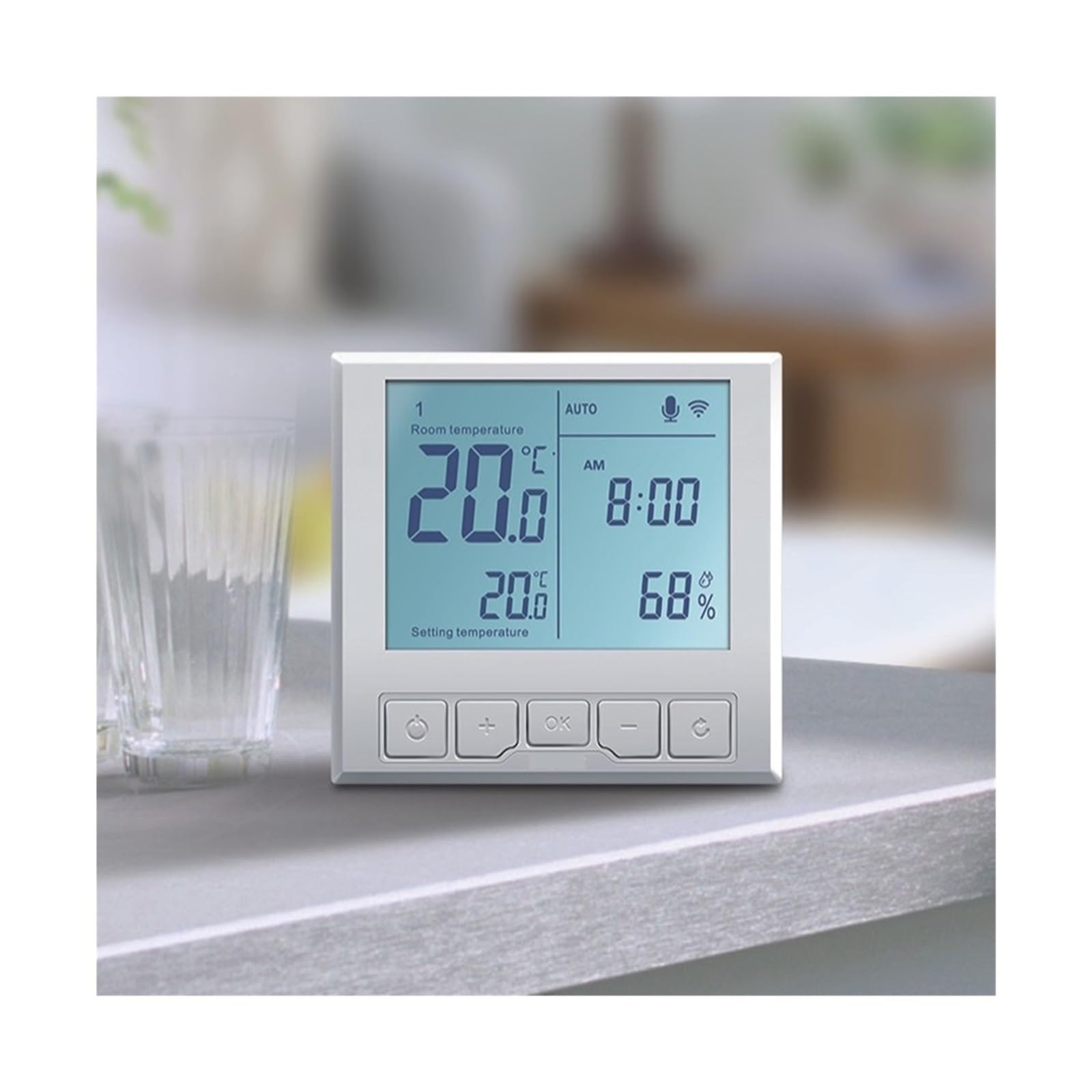 Thermostat Connecté, Contrôleur de température de Thermostat Intelligent for Affichage d'humidité de Chauffage par Le Sol électrique de chaudière à gaz,pour la Maison(PTC26)